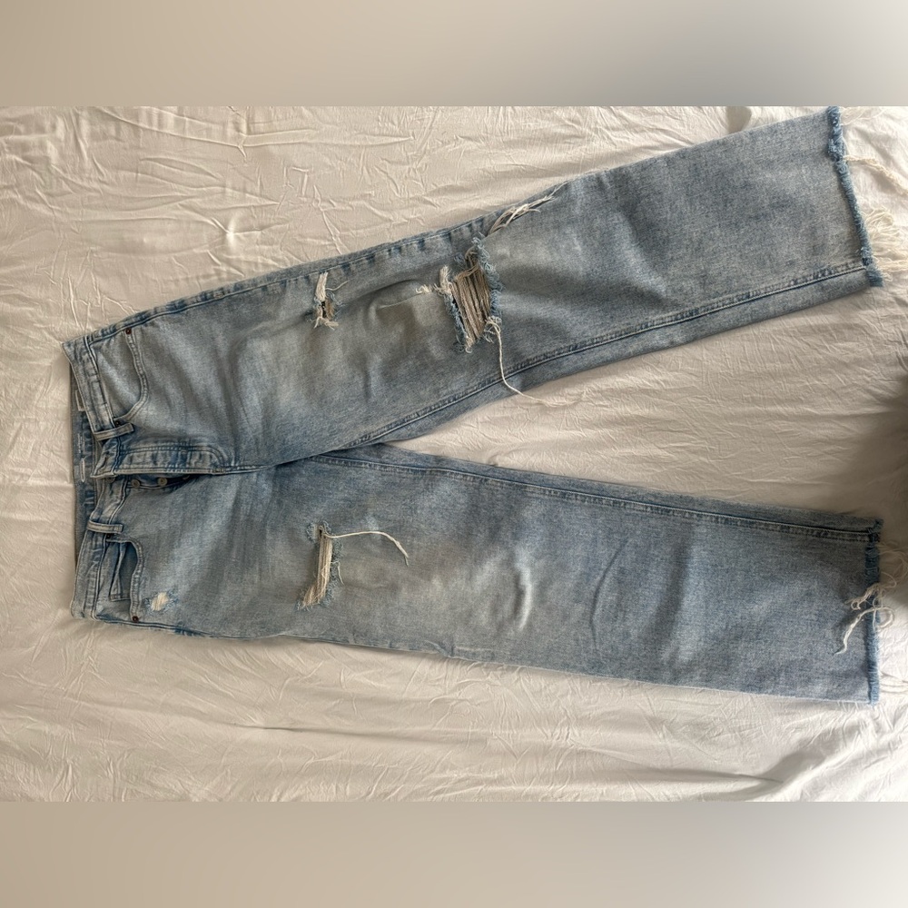 Old Navy Blue Ankle Cropped Jeans Distressed